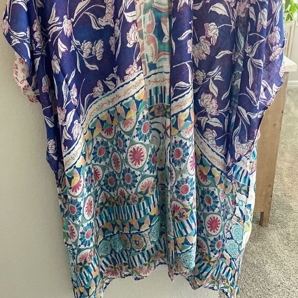 Styline Multi Print Boho Kimono NWT - Picture 7 of 8